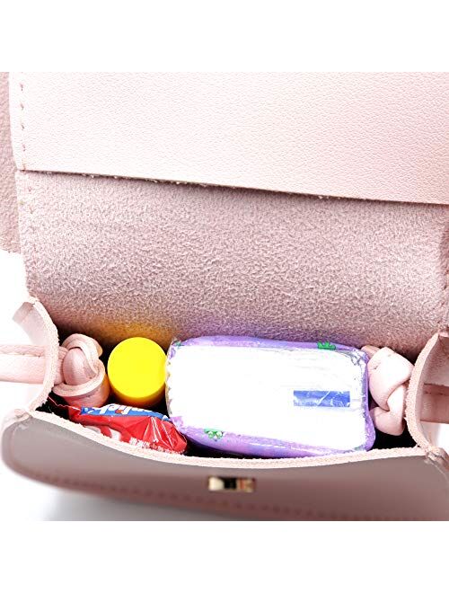 HXQ Little Mouse Ear Bow Crossbody Purse,PU Shoulder Handbag for Kids Girls Toddlers(Pink)