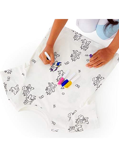 Cubcoats Uki The Unicorn Coloring Tee Shirt with Washable Marker Set Girls Tee Shirt