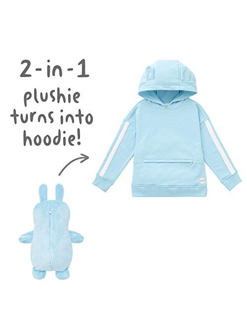 Cubcoats Kids Transforming 2 in 1 Pullover Sweatshirt with Hood and Convertible Soft Character Plushie