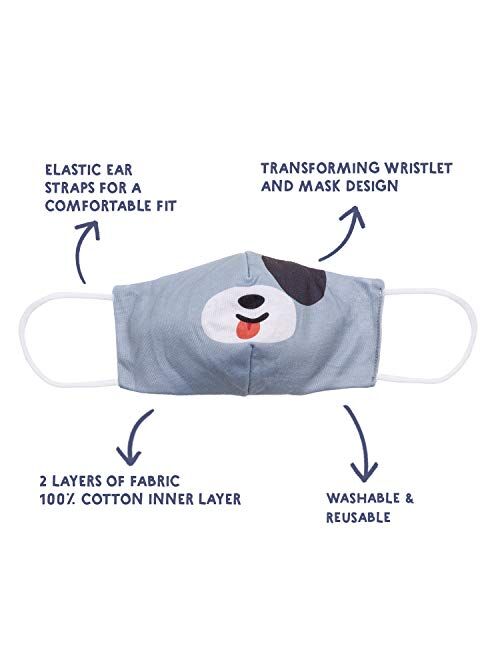Cubcoats Mask Buddy, Kids Face Mask That Transforms into a Wristband, Reusable & Washable 2 in 1 Face Mask