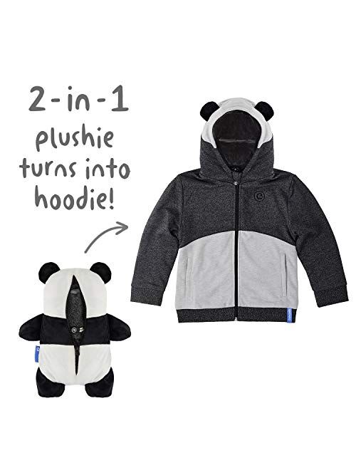 Cubcoats Papo The Panda 2 in 1 Transforming Hoodie and Soft Plushie, Black and White