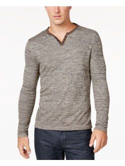 Men's Textured Space-Dyed Stretch Henley, Created for Macy's