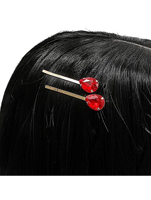 Decorative Jeweled Bobby Pins with Rhinestone Gems for Women's Hair (10 Pack)