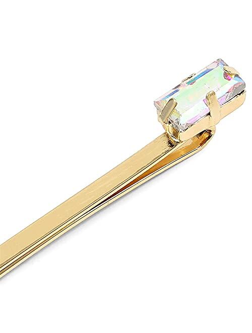 Decorative Jeweled Bobby Pins with Rhinestone Gems for Women's Hair (10 Pack)