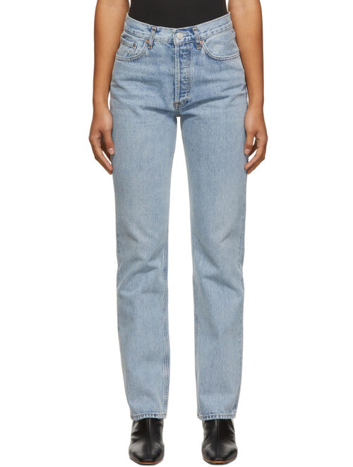 AGOLDE Blue Lana Mid-Rise Vintage Straight Jeans