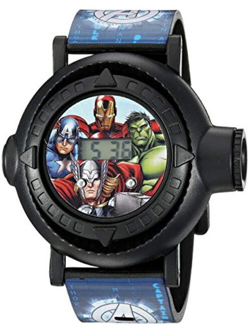 Marvel Boys' Analog-Quartz Watch with Plastic Strap, Blue, 24 (Model: AVG3516)