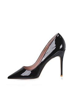 GENSHUO High Heel, 10cm/3.94 Inch Stiletto High Heel Shoes for Women Pointed Toe Party Evening Dress Pumps Prom