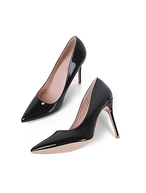 10cm/3.94 Inch Stiletto High Heel Shoes for Women Pointed Toe Party Evening Dress Pumps Prom GENSHUO High Heel 