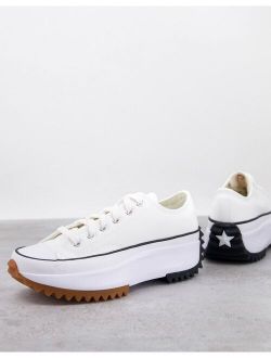 Run Star Hike Ox canvas platform sneakers in white