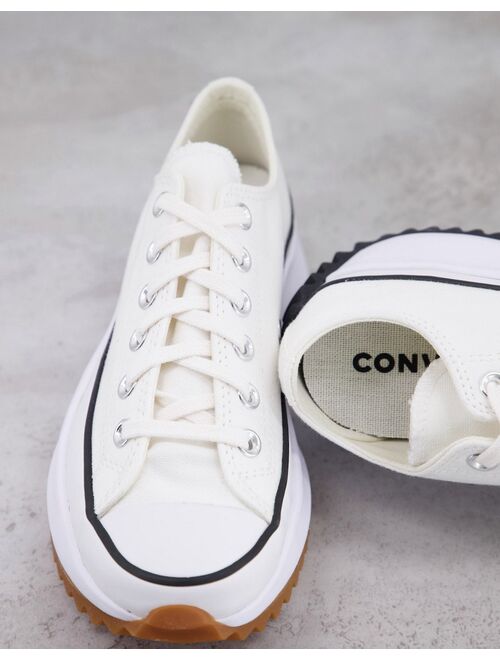 Converse Run Star Hike Ox canvas platform sneakers in white