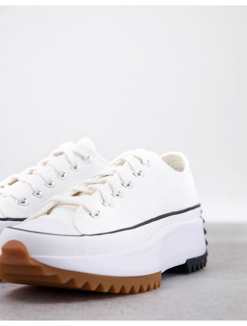 Converse Run Star Hike Ox canvas platform sneakers in white