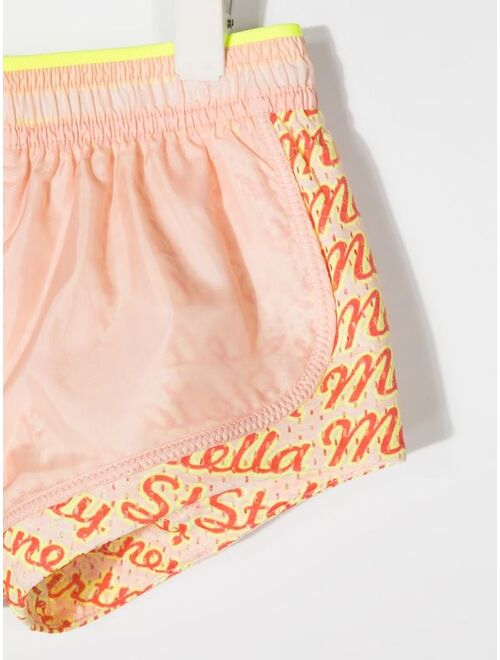 Stella McCartney Kids Panelled Logo-Print Shorts