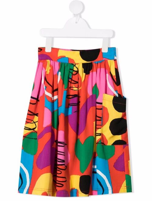 Stella McCartney Kids Painting-Print Twill Skirt