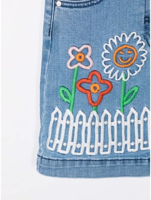Stella McCartney Kids Embroidered Denim Skirt