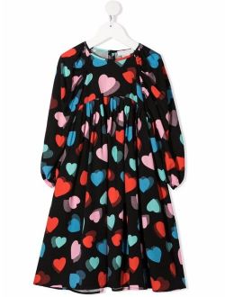 Kids Heart-Print Twill Dress