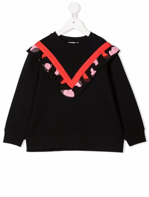 Stella McCartney Kid Heart-Print Ruffled Sweatshirt