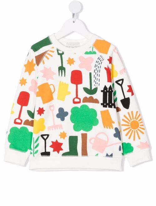Stella McCartney Kid Garden-print sustainable cotton sweatshirt