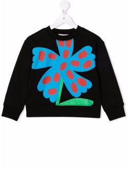 Kids Fleece Floral-Stamp Sweatshirt