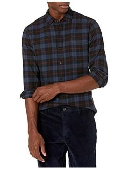 Men's Slim-fit Long-Sleeve Plaid Flannel Shirt