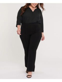 Plus Size Sculpt-Her Pull On Ponte Flare Leg Pant