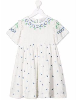 Kids Floral-Embroidered Muslin Dress