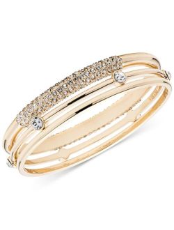 Gold-Tone 3-Pc. Set Crystal Bangle Bracelet, Created for Macy's