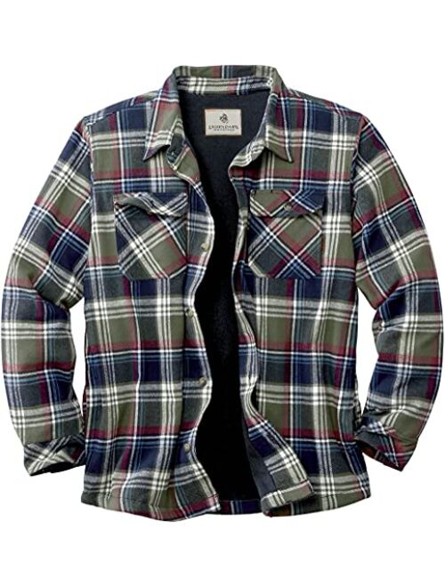 Legendary Whitetails Men's Deer Camp Fleece Lined Flannel Shirt Jacket