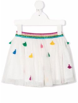 Kids Tassel Embroidered Tulle Skirt