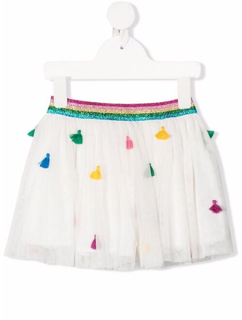 Stella McCartney Kids Tassel Embroidered Tulle Skirt