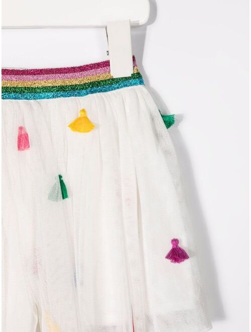 Stella McCartney Kids Tassel Embroidered Tulle Skirt