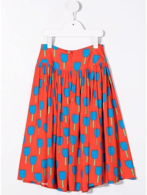 Stella McCartney Kids Floral-Print Pleated Skirt