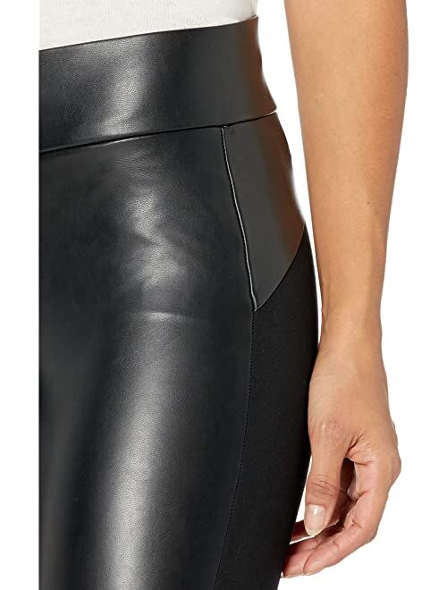 Nydj Ponte/Faux Leather Leggings in Black