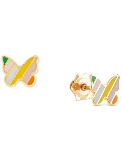 Macy's Children's Striped Enamel Butterfly Stud Earrings in 14k Gold