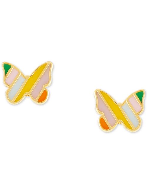 Macy's Children's Striped Enamel Butterfly Stud Earrings in 14k Gold