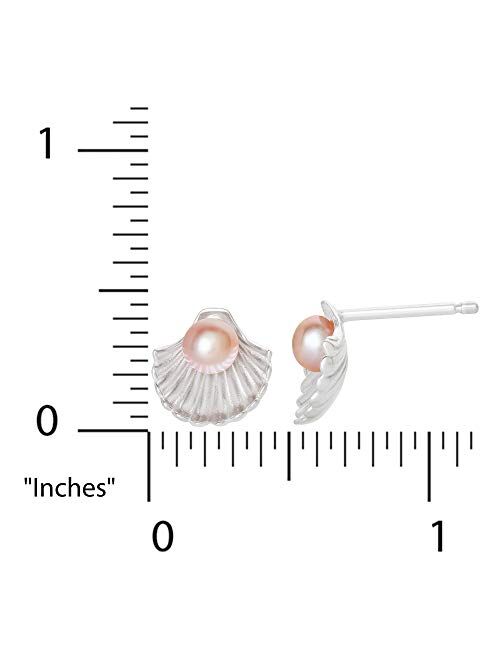 Disney's The Little Mermaid Cultured Freshwater Pearl Shell Stud Earrings