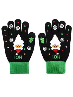 Ayliss Christmas Knit Gloves Touchscreen Winter Warm Texting Gloves for Women/Men/Teens/Girls/Boys