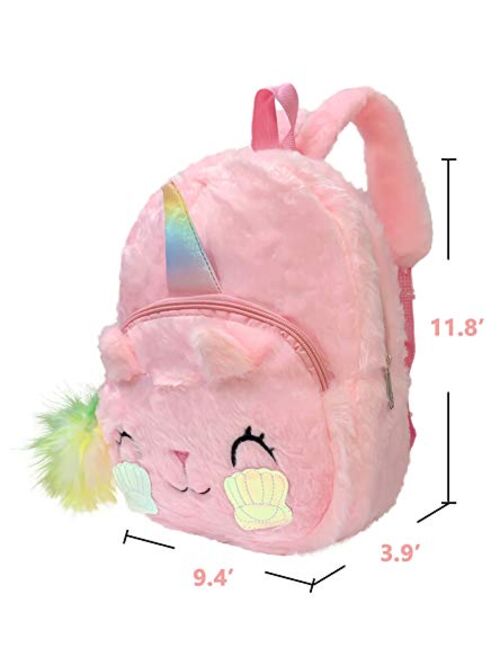 Qiuhome Plush Toddler Backpack Unicorn Preschool Backpack for Toddler Girls