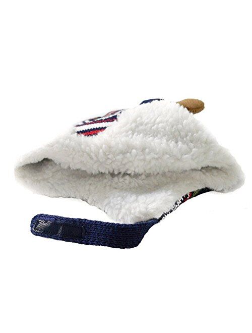 Home Prefer Boys Winter Hats Warm Cotton Knitted Hats with Earflaps