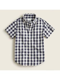 Boys' short-sleeve shirt in gingham