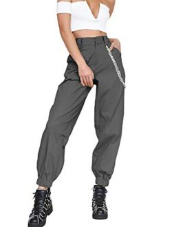 TOLENY Women's High Waist Cargo Pants Loose Outdoor Jogger Workout Pants with Pockets