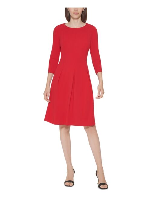 Calvin Klein 3/4-Sleeve A-Line Dress