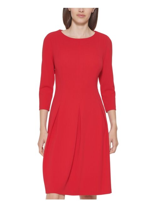 Calvin Klein 3/4-Sleeve A-Line Dress
