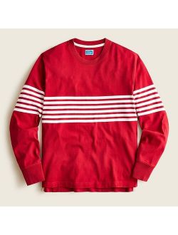 Rugby crewneck shirt in chest stripe
