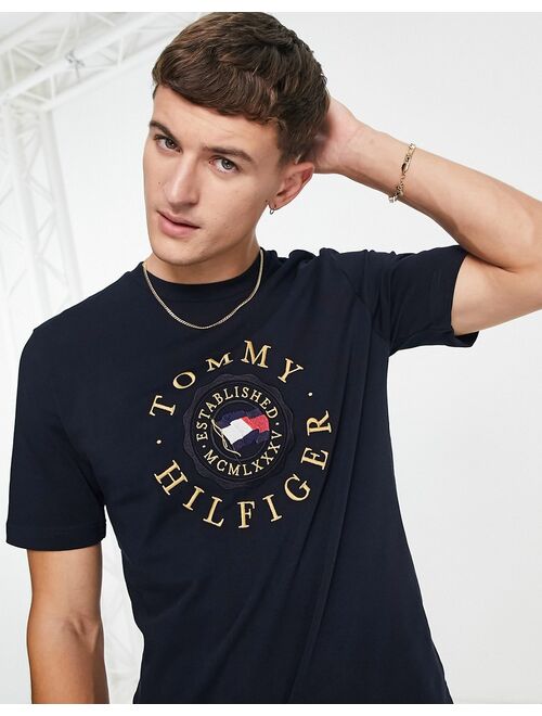 Tommy Hilfiger icon coin logo embroidery t-shirt in desert sky