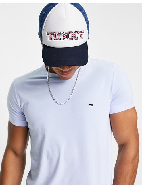 Tommy Hilfiger icon logo stretch slim fit t-shirt in sweet blue