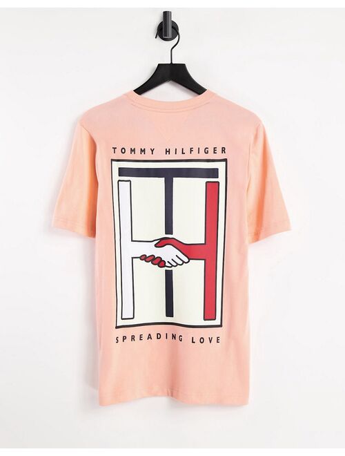 Tommy Hilfiger One Planet capsule unisex back print t-shirt in pink
