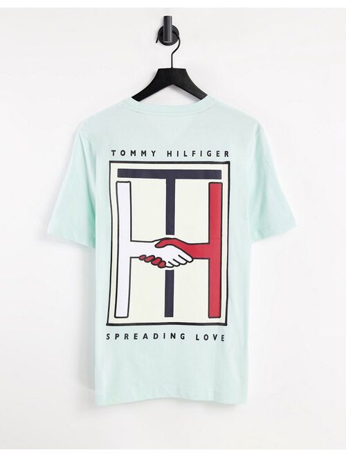 Tommy Hilfiger One Planet capsule unisex back print t-shirt in blue