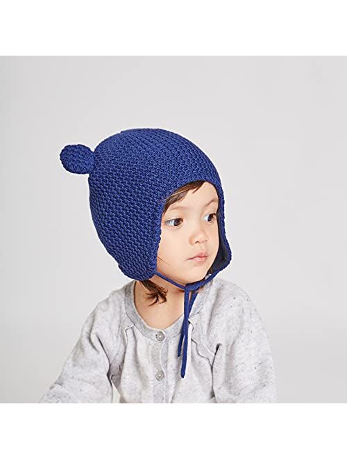 Juenier Baby Infant Earflap Beanie Cute Knitted Hat Toddler Boys Girls Winter Warm Cap Winter Hat