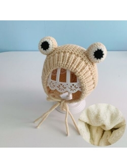 Toddler Kids Baby Winter Warm Knitted Crochet Earflap Beanie Hat Boy Girl Cap Wool Cute Solid Color Ball Cap New Design Kid Hats