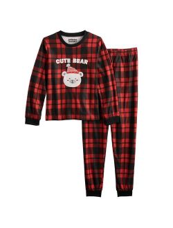 Girls 4-18 Jammies For Your Families Cool Bear Plaid Pajama Set in Regular & Plus Size by Cuddl Duds